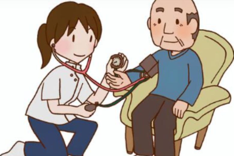 血圧を測っているイラスト