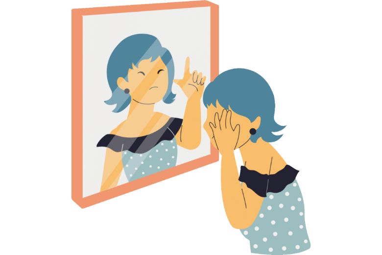 自分を責めるイラスト