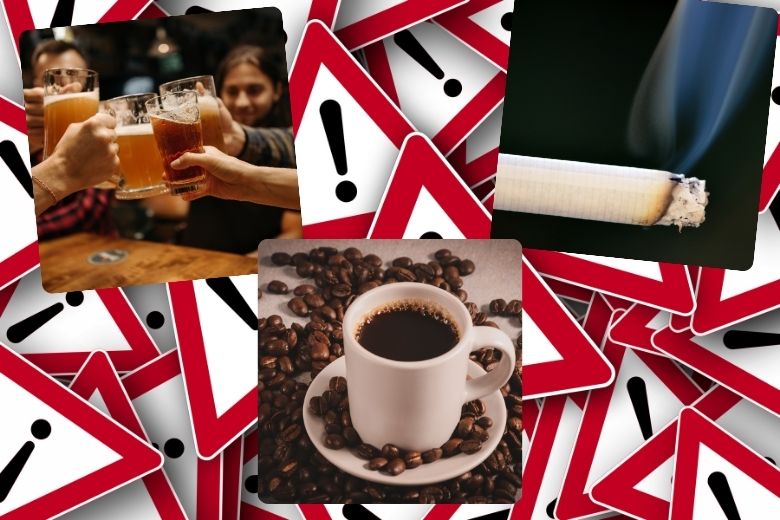 飲酒・喫煙・コーヒーの影響に注意しましょう