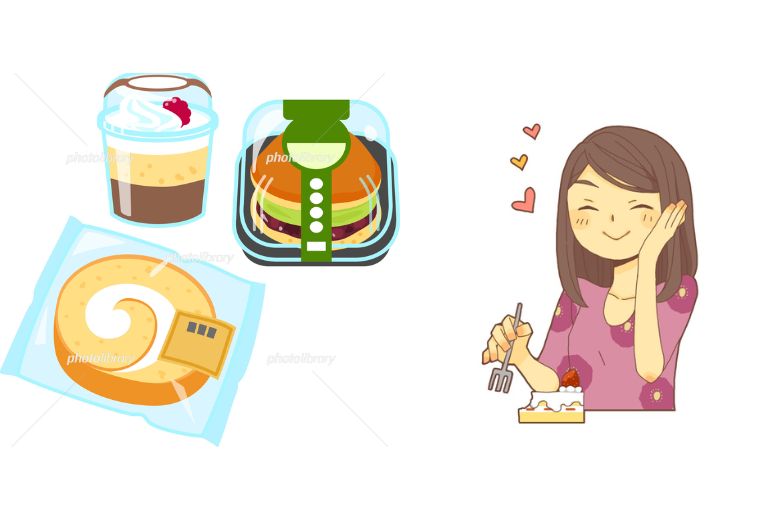 コンビニで自分へのご褒美スイーツを買う