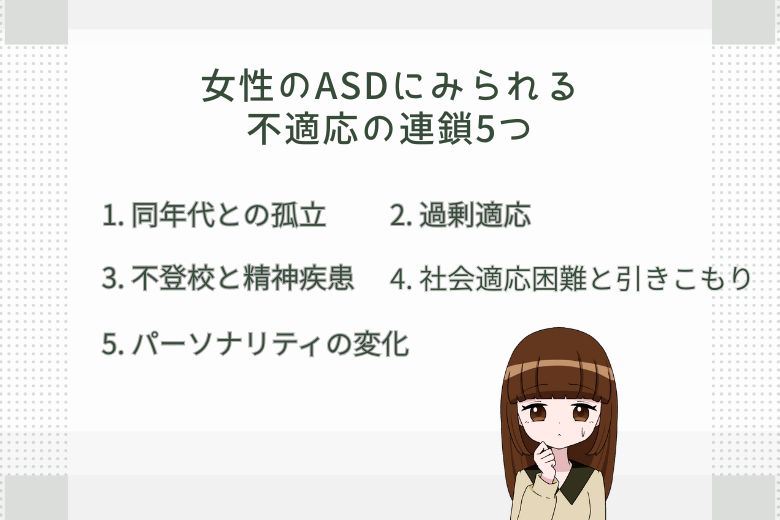 女性のASDにみられる不適応の連鎖5つ──静かに進行する悪循環を防ぐために