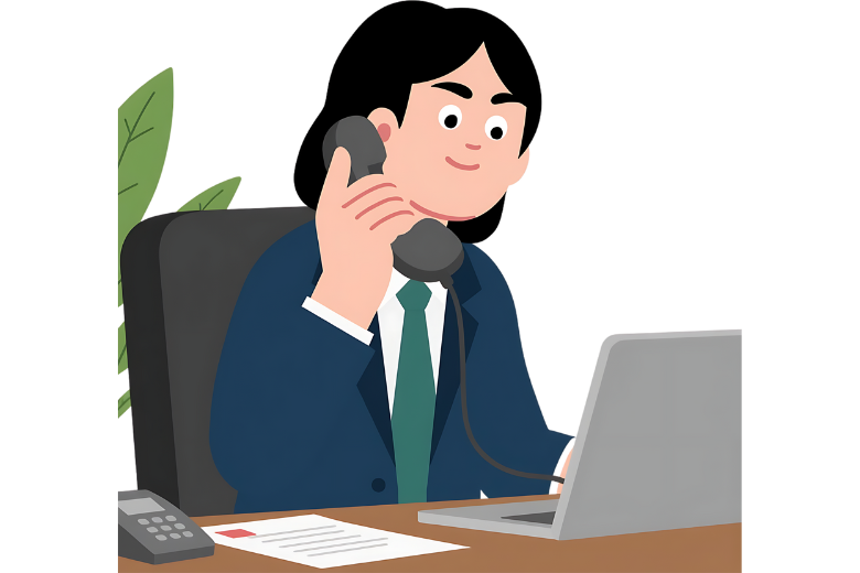 実際の電話の流れ（相手が電話に出た場合）